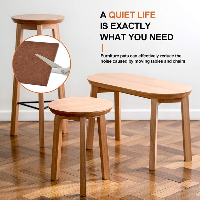 BAIPOK Furniture Pads 10 Pieces Self Adhesive Furniture Felt Pads, 8" x 6" Cuttable Felt Chair Pads, Anti Scratch Furniture Floor Protectors for Furniture Legs Hardwood Floor, Brown - Image 5